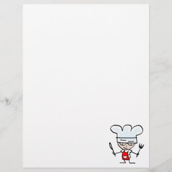 Letterhead With Chef Cartoon - Cooking Stationery by cookinggifts at Zazzle