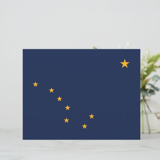 Letterhead with Flag of Alaska, USA (Standing Front)