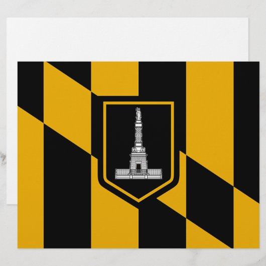 Letterhead with Flag of Baltimore, Maryland, USA (Front/Back)
