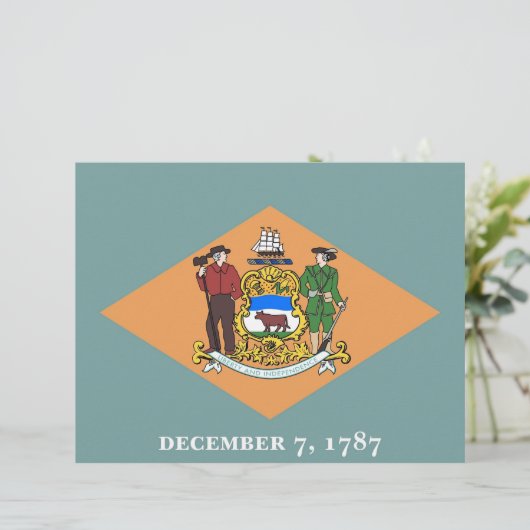 Letterhead with Flag of Delaware, USA (Standing Front)