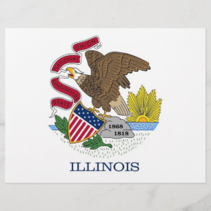Letterhead with Flag of Illinois, USA