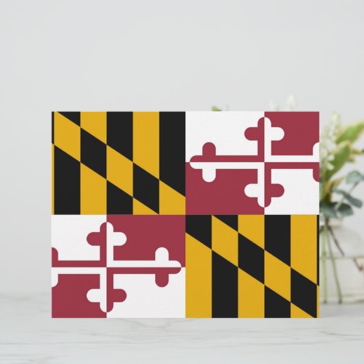 Letterhead with Flag of Maryland, USA (Standing Front)