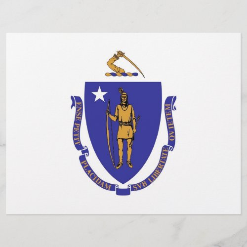 Letterhead with Flag of Massachusetts USA