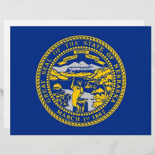 Letterhead with Flag of Nebraska, USA (Front/Back)