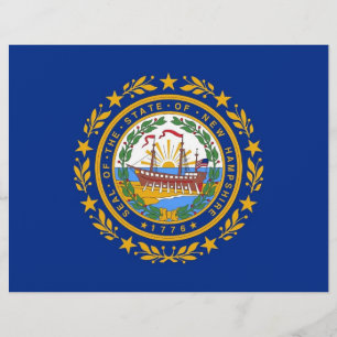 Letterhead with Flag of New Hampshire, USA