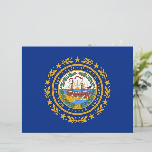 Letterhead with Flag of New Hampshire, USA (Standing Front)