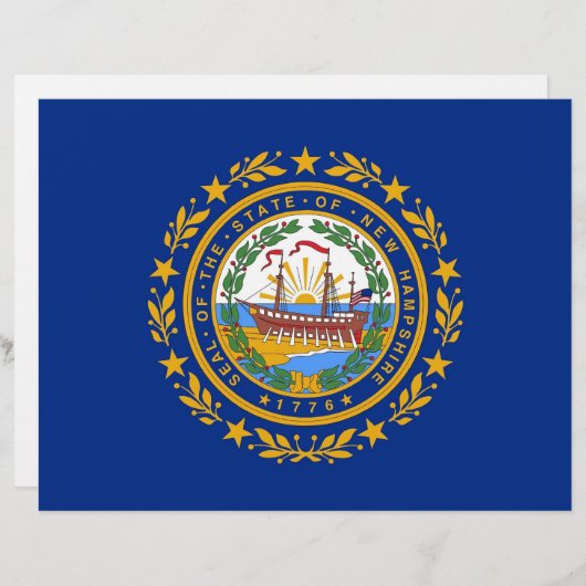 Letterhead with Flag of New Hampshire, USA (Front/Back)