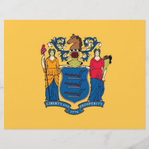 Letterhead with Flag of New Jersey, USA