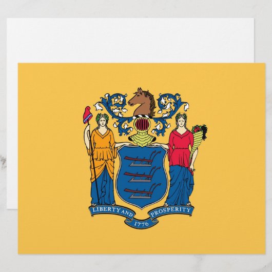 Letterhead with Flag of New Jersey, USA (Front/Back)