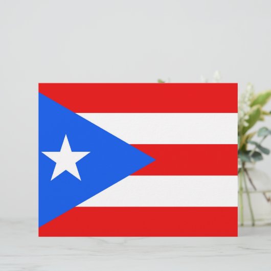 Letterhead with Flag of Puerto Rico, USA (Standing Front)