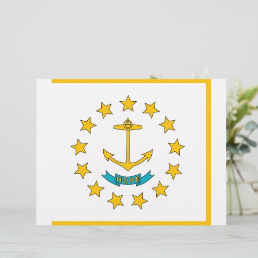 Letterhead with Flag of Rhode Island, USA (Standing Front)