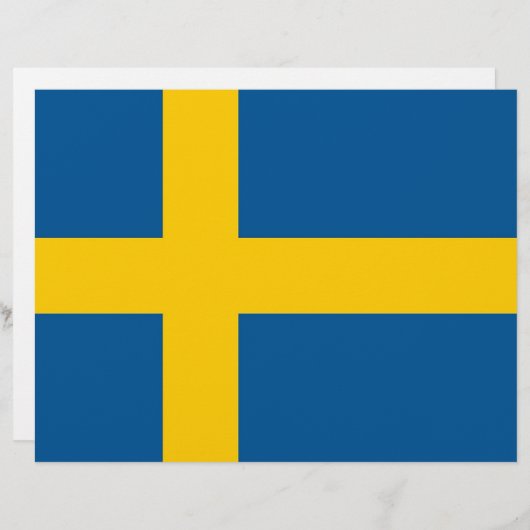 Letterhead with Flag of Sweden (Front/Back)