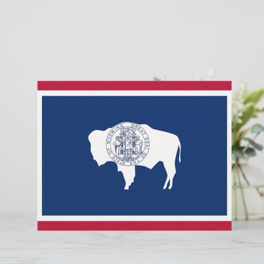 Letterhead with Flag of Wyoming, USA (Standing Front)