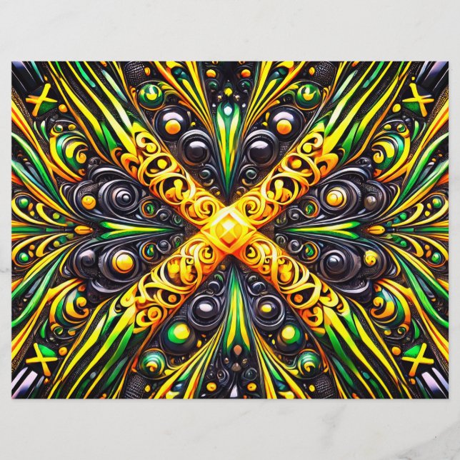 Letterhead with Jamaican Colors Design (Front)