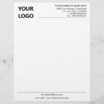 Letterhead with Logo Name Address and Contact Info<br><div class="desc">Simple Personalized Black White Personal / Business Office Letterhead with Logo - Add Your Logo - Image / Name - Company / Address - Contact Information - Resize and move or remove and add elements / image with customization tool. Good Luck - Be Happy - Be Healthy !</div>