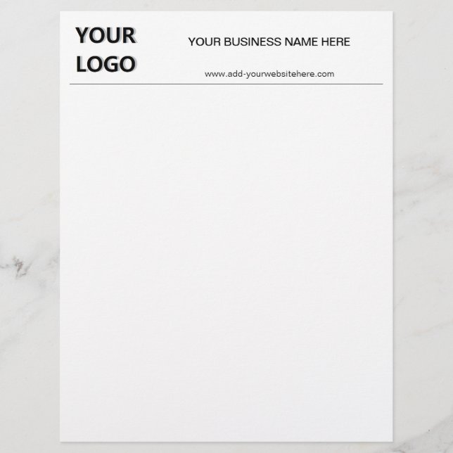 Letterhead with Your Logo Name Website Custom Text (Front)
