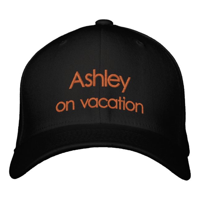 Lettering Ashley on vacation Embroidered Baseball Cap (Front)