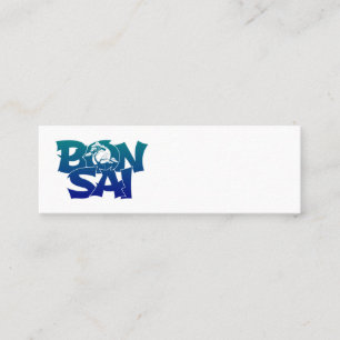 Lettering 'BONSAI' with bonsai tree Mini Business  Card