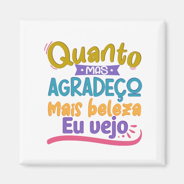 Lettering com frase em português brasileiro  magnet (Front)
