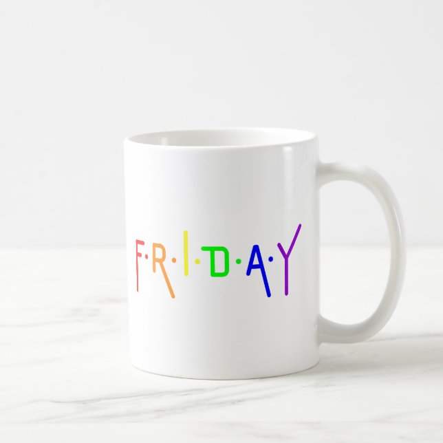 Lettering Design Friday in Rainbow Colors Coffee Mug (Right)