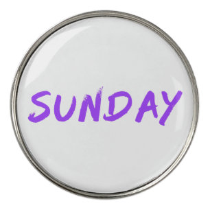 Lettering Design Sunday in Purple Golf Ball Marker