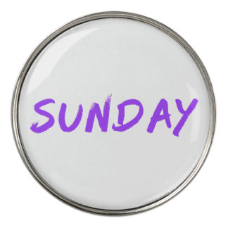Lettering Design Sunday in Purple Golf Ball Marker