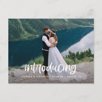 Lettering Introducing Elopement Postcard by FINEandDANDY at Zazzle