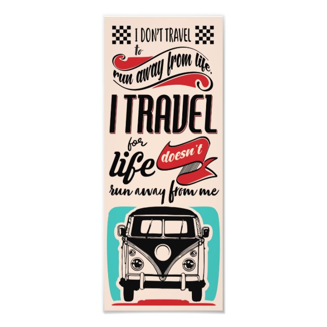 Lettering Kombi Travel Photo Print (Front)