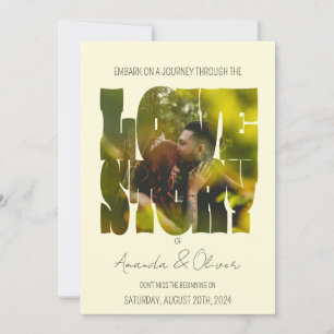 Lettering Love Story Photo Wedding Invitation