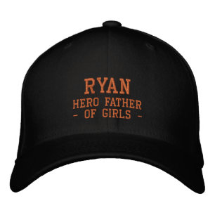 Lettering Ryan - hero father of girls Embroidered Baseball Cap