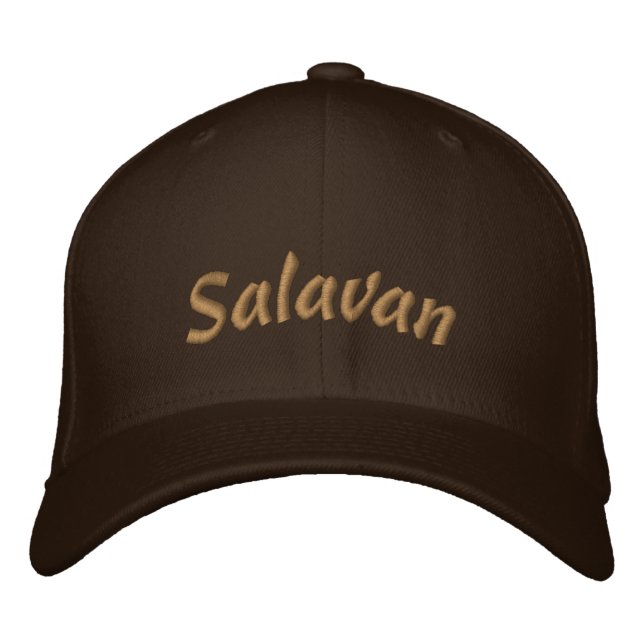 Lettering Salavan, your hometown Embroidered Baseball Cap (Front)