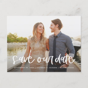 Lettering Save our Date Postcard