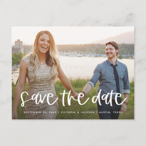 Lettering Save the Date Postcard