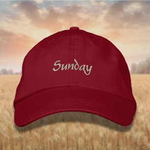 Lettering Sunday in Baguette Color Embroidered Baseball Cap