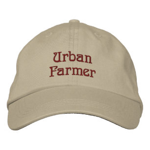 Lettering Urban Farmer in Maroon Red Embroidered Baseball Cap