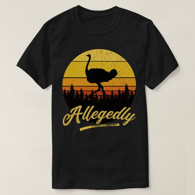 Letterkenny Allegedly Ostrich Vintage Retro Sunset T-Shirt (Design Front)