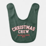 Letterman Christmas Crew Collegiate Family Name Baby Bib