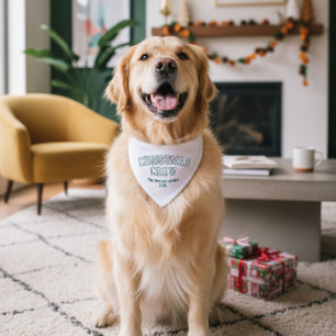 Letterman Christmas Crew Collegiate Family Name Pet Bandana Collar