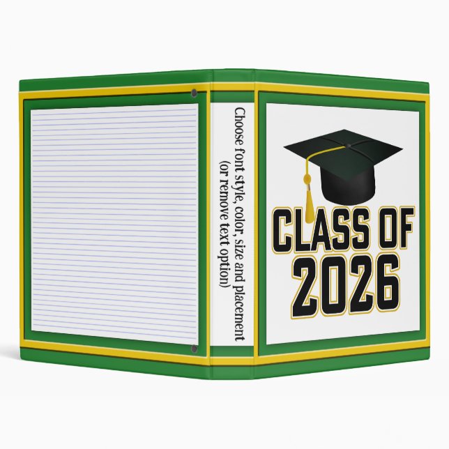 Letterman Class of 2026 Graduation 3 Ring Binder (Background)