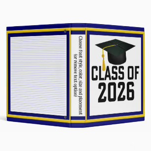 Letterman Class of 2026 Graduation 3 Ring Binder