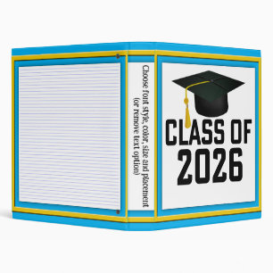 Letterman Class of 2026 Graduation 3 Ring Binder