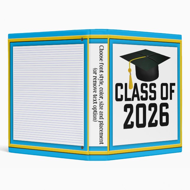 Letterman Class of 2026 Graduation 3 Ring Binder (Background)