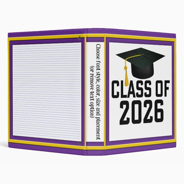 Letterman Class of 2026 Graduation 3 Ring Binder (Background)