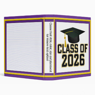 Letterman Class of 2026 Graduation 3 Ring Binder