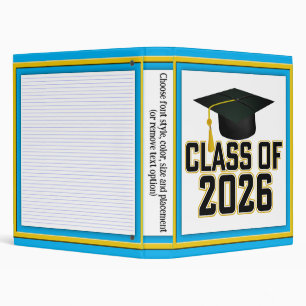 Letterman Class of 2026 Graduation 3 Ring Binder