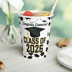 Letterman Class of 2026 Graduation Paper Cups