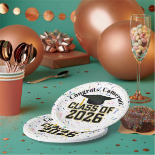 Letterman Class of 2026 Graduation Paper Plates
