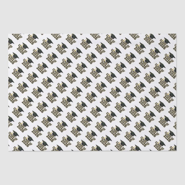 Letterman Class of 2026 Graduation Tissue Paper (Front)