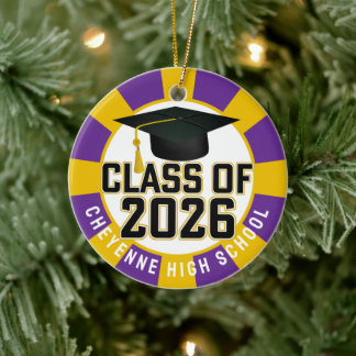 Letterman Class of 2026 Photo Graduation Ceramic Ornament