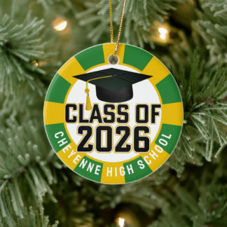 Letterman Class of 2026 Photo Graduation Ceramic Ornament